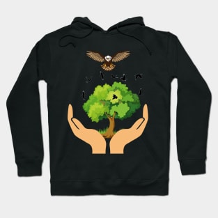 Flying Birds by the Tree with the King of the Sky Hoodie